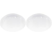 Eglo Plafonnier LED POGLIOLA-S, Ø 31 cm, applique murale à effet cristal pour salon, chambre d'enfant, cuisine, bureau et couloir, lampe de plafond en acier et plastique blanc (Lot de 2)