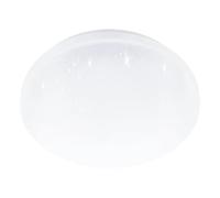 Eglo Plafonnier LED pour salle de bains Pogliola-E, lampe en saillie effet crystal, éclairage de plafond, spot en métal et plastique blanc, blanc neutre, IP44, Ø 26 cm