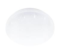 EGLO Plafonnier LED pour salle de bains Pogliola-E, lampe en saillie effet crystal, éclairage de plafond, spot en métal et plastique blanc, blanc chaud, IP44, Ø 26 cm