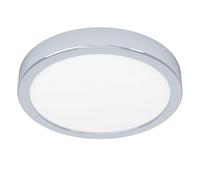 Eglo Plafonnier LED salle de bains Fueva 6, lampe de plafond Ø 21,1 cm, luminaire en saillie, acier aspect chromé et plastique blanc, blanc chaud froid, IP44