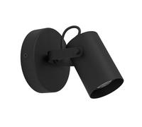 Eglo Plafonnier LED Sorego, lampe de plafond avec spot orientable, applique murale en acier noir, lampe salon avec ampoule GU10, blanc chaud