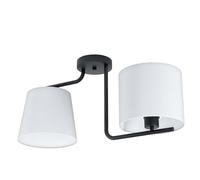 EGLO Plafonnier Marojales 1, luminaire de plafond, acier noir, textile