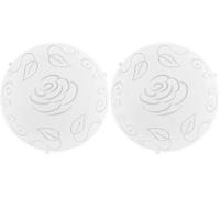 Eglo Plafonnier Mars 1, applique murale 1 flamme, luminaire de plafond en acier, couleur : blanc, verre : blanc satiné motif rose, douille : E27 (Lot de 2)
