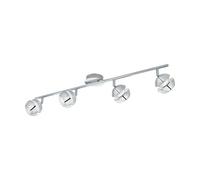 EGLO Plafonnier Nocito 1, spot de plafond, acier chromé, blanc, douille
