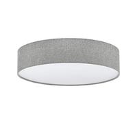 Eglo Plafonnier Pasteri, 3 Ampoules, Matériau : Acier, Tissu, Couleur : Lin Gris, Blanc, Ø : 57 cm