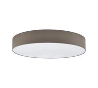 EGLO Plafonnier Pasteri, luminaire de plafond, acier blanc, textile taupe | et blanc, douille E27