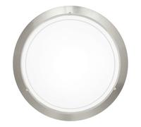 Eglo Plafonnier Planet 1, applique murale, plafonnier en acier, couleur nickel mat, verre blanc, douille E27
