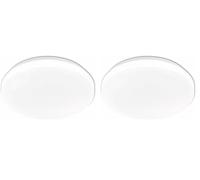 Eglo Plafonnier POGLIOLA, Ø 26 cm, Murale à Flamme LED en Acier et Plastique Blanc, Lampe de Salon, Cuisine, Bureau et Couloir Plafond (Lot de 2)