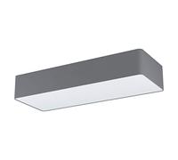 Eglo Plafonnier Posaderra - 3 Ampoules - Moderne - en Acier, Textile et Plastique - Gris - Blanc - avec Douille E27 - Longueur : 75 cm