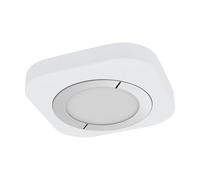 EGLO plafonnier Puyo, luminaire de plafond, acier blanc, chrome, plastique
