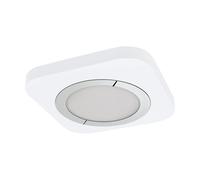 Eglo Plafonnier Puyo, luminaire de plafond, acier blanc, chrome, plastique blanc blanc chaud