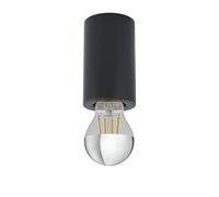Eglo Plafonnier Saluzzo - 1 Ampoule - en Acier - Couleur : Noir - avec Douille E27 - Diamètre : 6,5 cm