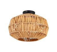 Eglo Plafonnier Sheldon, lampe de plafond pour salon et chambre, éclairage avec abat-jour en papier raphia, luminaire bohème, douille E27, Ø 38 cm