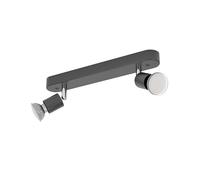 Eglo Plafonnier Stecci-E, 2 spots orientables, lampe de plafond pour cuisine, bureau et salon, luminaire en acier et plastique noir, douille GU10