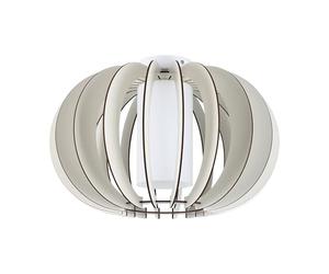 Eglo Plafonnier Stellato 2, lampe de plafond vintage 1 flamme, lampe de séjour en acier, bois et verre blanc, lampe de cuisine, lampe de couloir avec douille E27