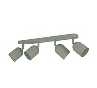 Eglo Plafonnier Tilston, 4 spots orientables, lampe de plafond pour salon et chambre, luminaire en acier vert foncé, douille E14, 58 cm