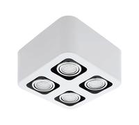 EGLO Plafonnier Toreno, luminaire de plafond, acier blanc et chrome | douille GU10