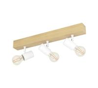 EGLO Projecteur LED Townshend 3 3 lampes Bois Beige et blanc