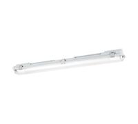 Eglo Plafonnier Tube-E, réglette étanche pour garage atelier cave, éclairage pour pièces humides, lampe tube 67,5 cm, plastique gris, douille G13, IP65
