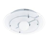 EGLO Plafonnier Vallerano, lampe de plafond, acier chromé, verre opalin | verre satiné blanc, douille G9