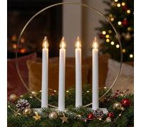 Eglo Lanterne de Noël avec 4 ampoules, chandelier de fenêtre blanc avec éléments métalliques en laiton, arche lumineuse avec câble, E10, blanc chaud
