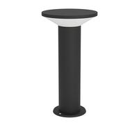 Eglo Potelet éclairage extérieur LED Rigosa, lampe de socle, borne lumineuse pour jardin et terrasse, luminaire en métal noir et plastique blanc, blanc chaud, IP44