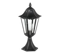 EGLO Potelet éclairage extérieur Navedo, lampe de socle d'extérieur, éclairage pour jardin et terrasse, borne lumineuse en métal noir, IP44, H 47 cm, E27