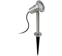Eglo Projecteur à piquet de terre NEMA, 1 luminaire extérieur à flamme, lampe à piquet de terre en acier inoxydable, couleur : argent, douille : GU10, IP54