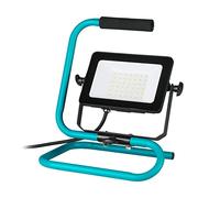 EGLO Projecteur de chantier LED, lampe de travail portable en aluminium et | plastique, spot pivotant extérieur en turquoise et noir, éclairage d’atelier et de garage, IP65, blanc neutre, 2500lm