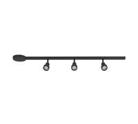Eglo Rail de spot Easy Track, kit extensible de 3 spots de plafond orientables, plafonnier barre modulable, rampe cuisine bureau, aluminium et plastique noir, douille GU10, 102 cm