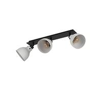 Eglo Rail spot Matlock au design industriel, rampe de 3 spots orientables, barre pour pivotants, plafonnier en métal noir et gris, lampe plafond avec douille E27