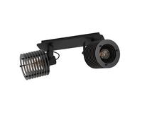 EGLO Rail spot Segovia, rampe de 2 spots orientables au style industriel, barre de spots pivotants, plafonnier en métal et bois noir, lampe de plafond avec douille E27