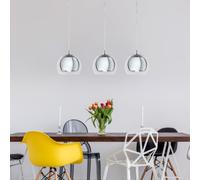 Suspension ROCAMAR 3 ampoules chrome Argent