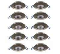 Eglo Set de 10 spots LED encastrables Cedrez Ø 9 cm, extra plats, avec Dip Switch, plastique argenté, blanc chaud, neutre et froid