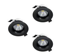 Eglo Set de 3 spots encastrables Saliceto, pour plafond ronds en aluminium