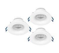 Eglo Set de 3 spots encastrés Salabate, Ø 8,8 cm, plafond salle pour bain en aluminium blanc, blanc chaud, neutre, froid, IP65