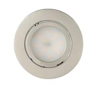 Eglo Set de 3 spots LED encastrables Pineda, spot plafond pivotant en plastique argenté, plat, blanc chaud, 4,9 W, 1080 lm, 3000 K, Ø 8,4 cm