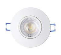 Eglo Set de 5 spots LED encastrables Cedrez Ø 9 cm, extra-plats, avec Dip Switch, plastique blanc, blanc chaud, neutre, froid