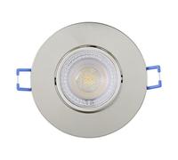 Eglo Set de 5 spots LED encastrables Cedrez Ø 9 cm, extra-plats, avec interrupteur DIP, plastique argenté, blanc chaud, neutre, froid