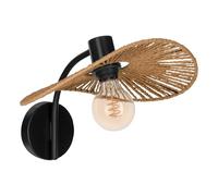 Eglo Siruela Applique murale d'intérieur bohème à monter soi-même, éclairage naturel, certifié FSC, lampe de salon en papier et métal noir, douille E27