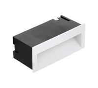 EGLO Spot encastrable extérieur Zimba Pro | Plafonnier encastrable mural, éclairage d'escalier, aluminium blanc, verre satiné blanc chaud, IP65