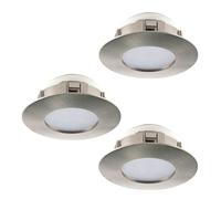 EGLO Spot encastrable Pineda, spot plafond dimmable, plastique nickel mat