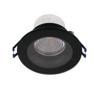 Eglo Spot encastrable Salabate, éclairage plafond design | Spot plafond dimmable alu noir, verre clair blanc chaud, IP44 étanche
