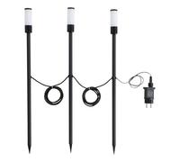 Eglo Spot LED avec piquet de terre Zancaro 1, luminaire d'extérieur, lampe de jardin, éclairage extérieur en aluminium en noir, plastique en blanc, blanc chaud, RGB, IP44