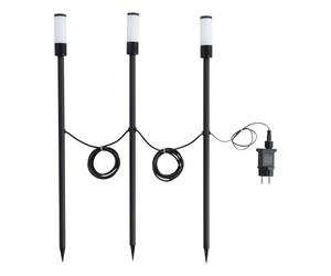 Eglo Spot LED avec piquet de terre Zancaro 1, luminaire d'extérieur, lampe de jardin, éclairage extérieur en aluminium en noir, plastique en blanc, blanc chaud, RGB, IP44