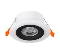 Luminaire encastrable CALONGE LED 4,8W en matière synthétique noir et blanc D100mm