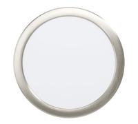 Eglo Spot LED encastrable Fueva 5, Ø 21,6 cm, acier, surface lumineuse plastique, nickel mat, blanc, design plat, faible profondeur 26 mm, lumière blanc neutre