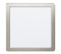 EGLO Spot LED encastrable Fueva 5, 21,6 cm, luminaire encastré plat en acier nickel mat avec surface lumineuse en plastique blanc, lampe plafond blanc neutre, profondeur d’installation 26 mm