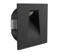Eglo Spot LED encastrable Mecinos, luminaire encastré mur, spot mural noir pour escalier, blanc chaud, 8 cm