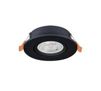 Eglo Spot LED encastré Barranco, lampe de plafond à encastrer avec dip | switch, luminaire encastrable rond, plastique noir, blanc chaud - froid, ampoule GU10 incluse, ∅ 9 cm